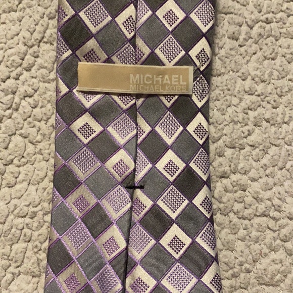 Michael Kors grey and purple tie - Picture 2 of 2